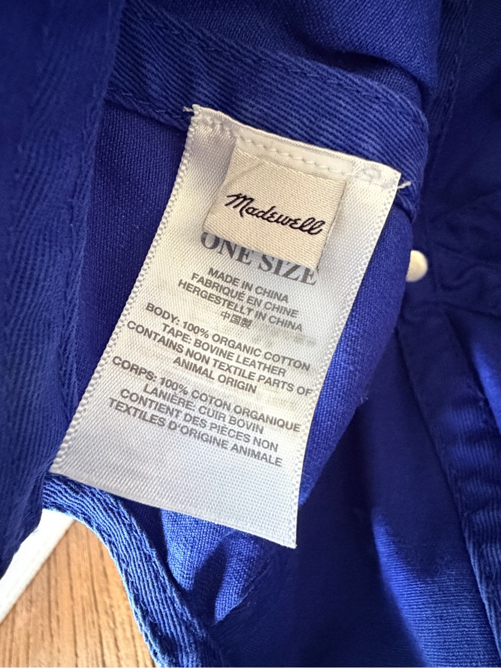 Madewell Organic Cotton Broken In Baseball Cap One Size Blue Leather Strap - Picture 6 of 6